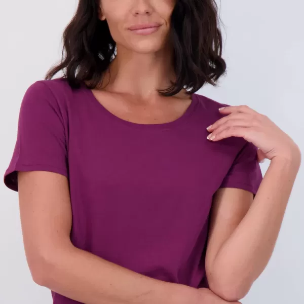 imageReal Essentials 4 Pack Womens ClassicFit Cotton ShortSleeve Scoop Crew Neck TShirt Available in Plus SizeSet 5