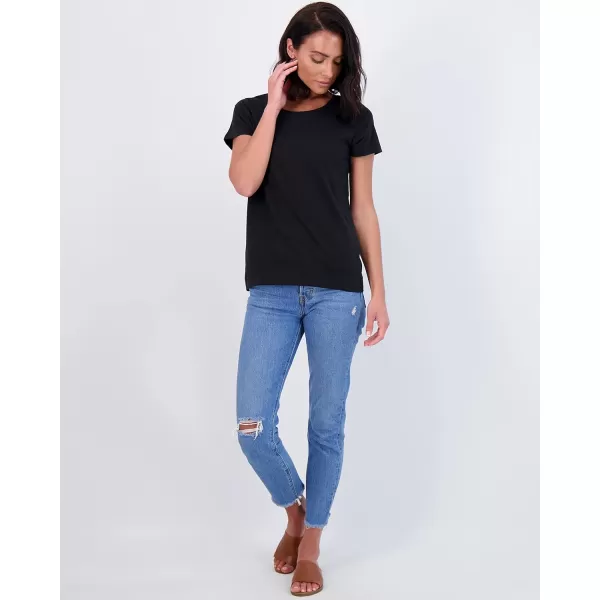 imageReal Essentials 4 Pack Womens ClassicFit Cotton ShortSleeve Scoop Crew Neck TShirt Available in Plus SizeSet 6