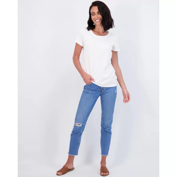 imageReal Essentials 4 Pack Womens ClassicFit Cotton ShortSleeve Scoop Crew Neck TShirt Available in Plus SizeSet 7