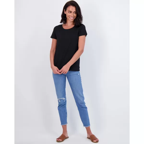 imageReal Essentials 4 Pack Womens ClassicFit Cotton ShortSleeve Scoop Crew Neck TShirt Available in Plus SizeSet 9