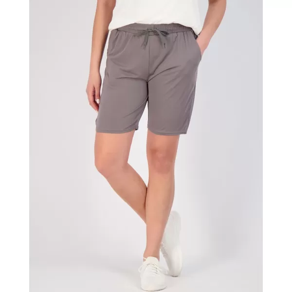 imageReal Essentials 4 Pack Womens DryFit Athletic 7quot Bermuda Long High Waisted Running Shorts Available in Plus SizeSet 12