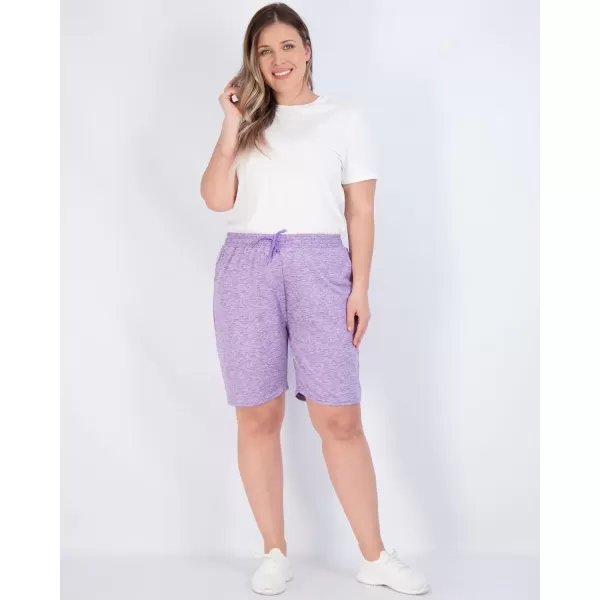 imageReal Essentials 4 Pack Womens DryFit Athletic 7quot Bermuda Long High Waisted Running Shorts Available in Plus SizeSet 2