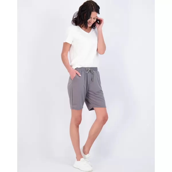 imageReal Essentials 4 Pack Womens DryFit Athletic 7quot Bermuda Long High Waisted Running Shorts Available in Plus SizeSet 5