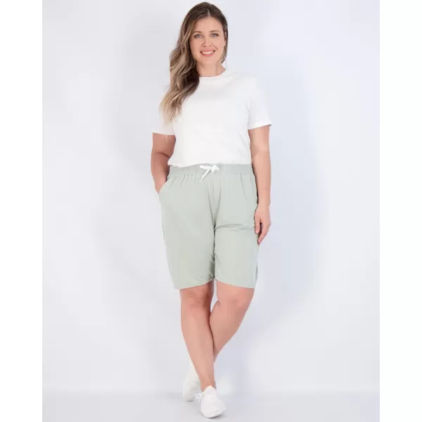 imageReal Essentials 4 Pack Womens DryFit Athletic 7quot Bermuda Long High Waisted Running Shorts Available in Plus SizeSet 5