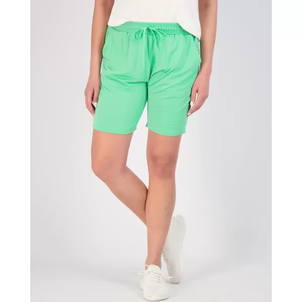 imageReal Essentials 4 Pack Womens DryFit Athletic 7quot Bermuda Long High Waisted Running Shorts Available in Plus SizeSet 9