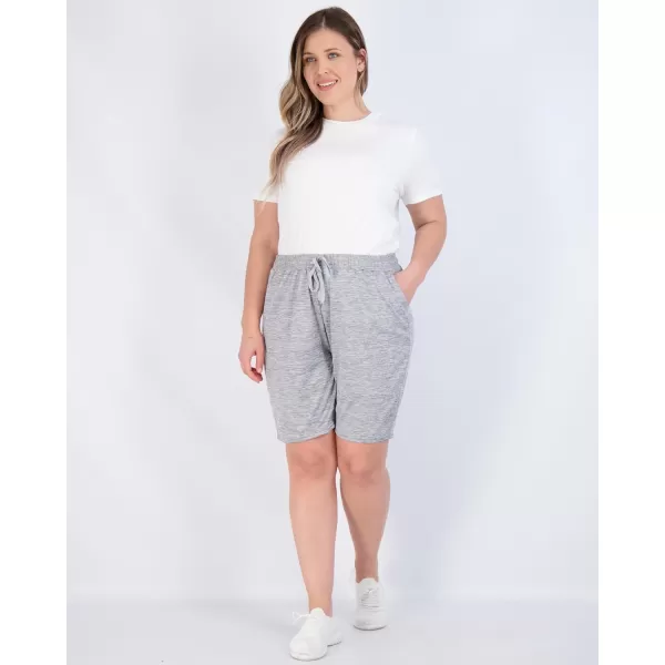 imageReal Essentials 4 Pack Womens DryFit Athletic 7quot Bermuda Long High Waisted Running Shorts Available in Plus SizeSet 9
