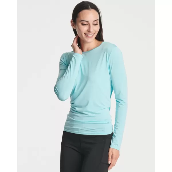 imageReal Essentials 4 Pack Womens DryFit LongSleeve Tie Back Athletic Workout TShirt Available in Plus SizeSet 6