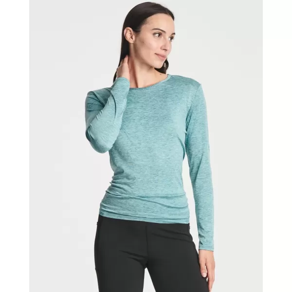 imageReal Essentials 4 Pack Womens DryFit LongSleeve Tie Back Athletic Workout TShirt Available in Plus SizeSet 7