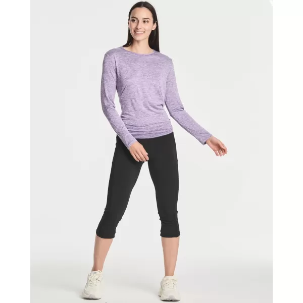 imageReal Essentials 4 Pack Womens DryFit LongSleeve Tie Back Athletic Workout TShirt Available in Plus SizeSet 8