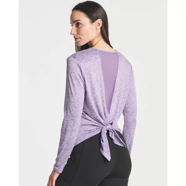 imageReal Essentials 4 Pack Womens DryFit LongSleeve Tie Back Athletic Workout TShirt Available in Plus SizeSet 8