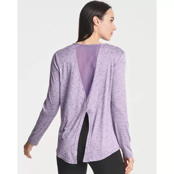 imageReal Essentials 4 Pack Womens DryFit LongSleeve Tie Back Athletic Workout TShirt Available in Plus SizeSet 8