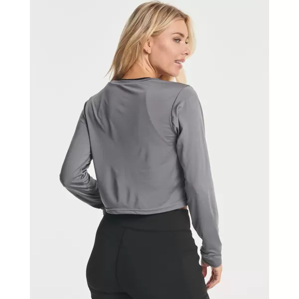 imageReal Essentials 4 Pack Womens DryFit LongSleeve Twist Front TShirt  Athletic Workout Yoga Tops Available in Plus SizeSet 4
