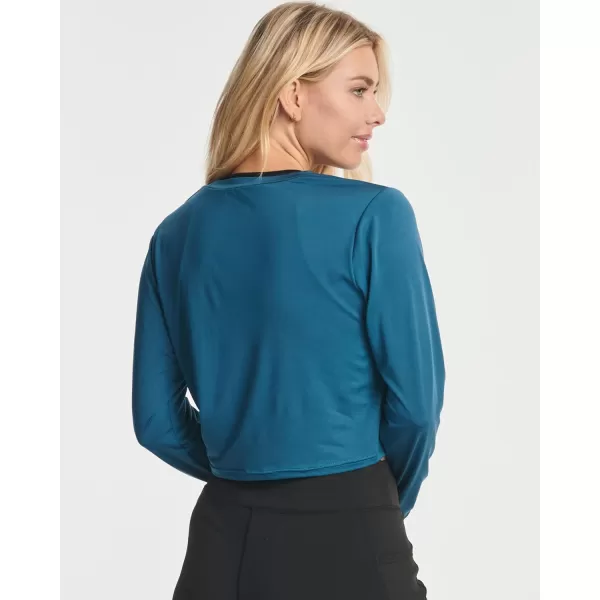 imageReal Essentials 4 Pack Womens DryFit LongSleeve Twist Front TShirt  Athletic Workout Yoga Tops Available in Plus SizeSet 6