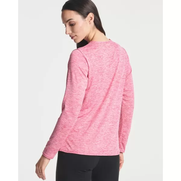 imageReal Essentials 4Pack Womens DryFit LongSleeve VNeck Athletic Workout Shirt Available in Plus SizeSet 1