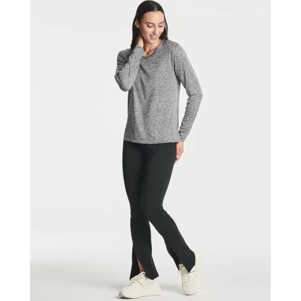 imageReal Essentials 4Pack Womens DryFit LongSleeve VNeck Athletic Workout Shirt Available in Plus SizeSet 1