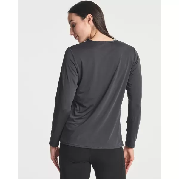 imageReal Essentials 4Pack Womens DryFit LongSleeve VNeck Athletic Workout Shirt Available in Plus SizeSet 6