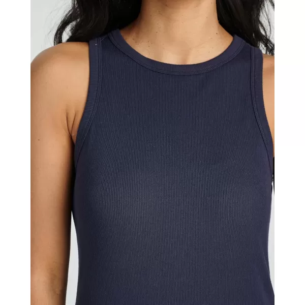 imageReal Essentials 3 Pack Womens Mini Ribbed Jersey Tank Sleeveless High Neck DressSet 2