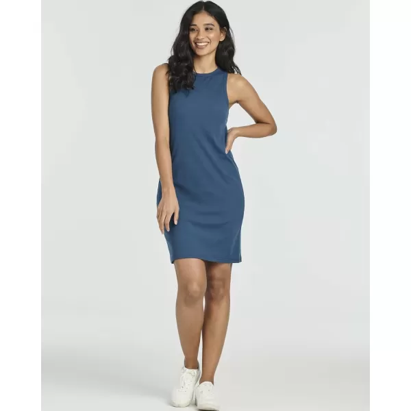 imageReal Essentials 3 Pack Womens Mini Ribbed Jersey Tank Sleeveless High Neck DressSet 7