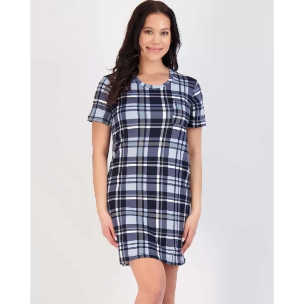 imageReal Essentials 3 Pack Womens Printed Nightshirt Short Sleeve UltraSoft Nightgown Sleep Dress Available In Plus SizeSet H