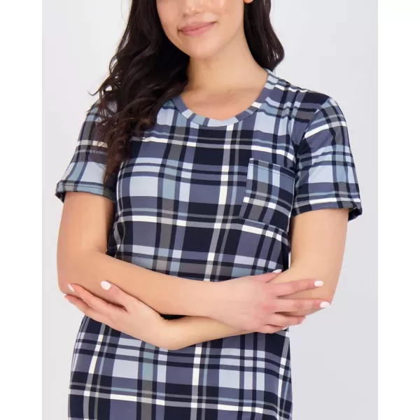 imageReal Essentials 3 Pack Womens Printed Nightshirt Short Sleeve UltraSoft Nightgown Sleep Dress Available In Plus SizeSet H