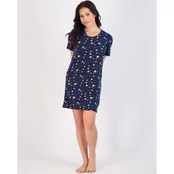 imageReal Essentials 3 Pack Womens Printed Nightshirt Short Sleeve UltraSoft Nightgown Sleep Dress Available In Plus SizeSet L