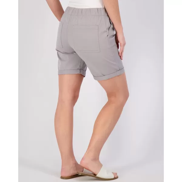 imageReal Essentials 3Pack Womens Bermuda 7quot Twill Shorts  Casual Khaki Long Chino Shorts Drawstring Available in Plus SizeSet 2