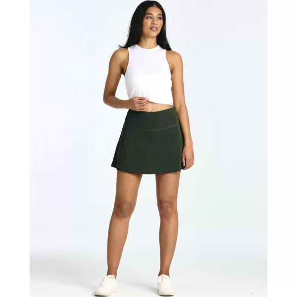 imageReal Essentials 4 Pack Womens Ribbed Active Skort Pockets Skirt Running Tennis Golf Workout Sports Available in PlusSet 3
