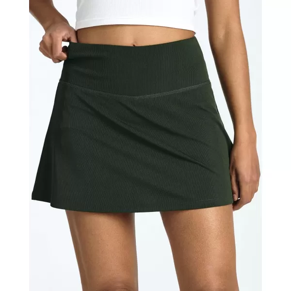 imageReal Essentials 4 Pack Womens Ribbed Active Skort Pockets Skirt Running Tennis Golf Workout Sports Available in PlusSet 3