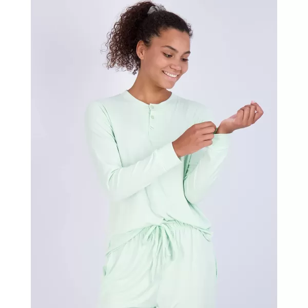 imageReal Essentials 4 Piece Womens Long Sleeve Pullover Hoodie Henley Sweatshirt ampamp Jogger Set Athletic Lounge SweatsuitHenley Set 1