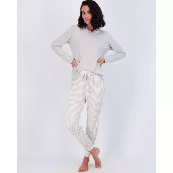 imageReal Essentials 4 Piece Womens Long Sleeve Pullover Hoodie Henley Sweatshirt ampamp Jogger Set Athletic Lounge SweatsuitHoodie Set 7
