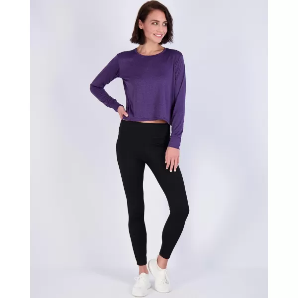 imageReal Essentials 5 Pack Womens Dry Fit Crop Top  Long Sleeve Crew Neck Stretch Athletic Tee Available in Plus SizeSet 1