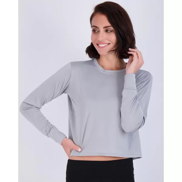 imageReal Essentials 5 Pack Womens Dry Fit Crop Top  Long Sleeve Crew Neck Stretch Athletic Tee Available in Plus SizeSet 11