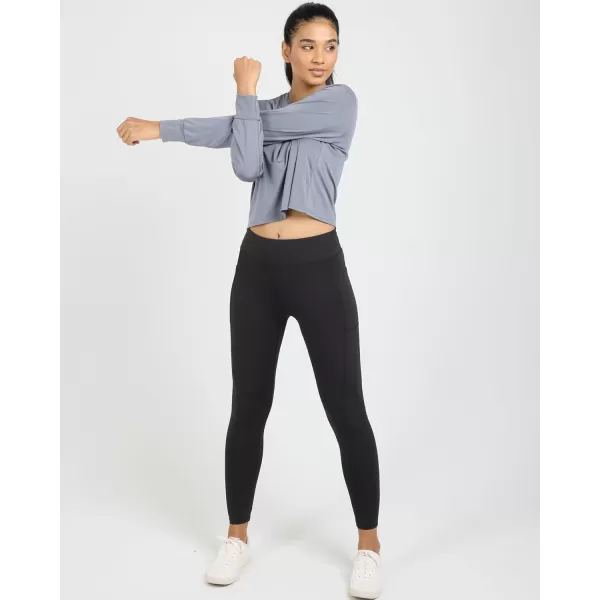 imageReal Essentials 5 Pack Womens Dry Fit Crop Top  Long Sleeve Crew Neck Stretch Athletic Tee Available in Plus SizeSet 13