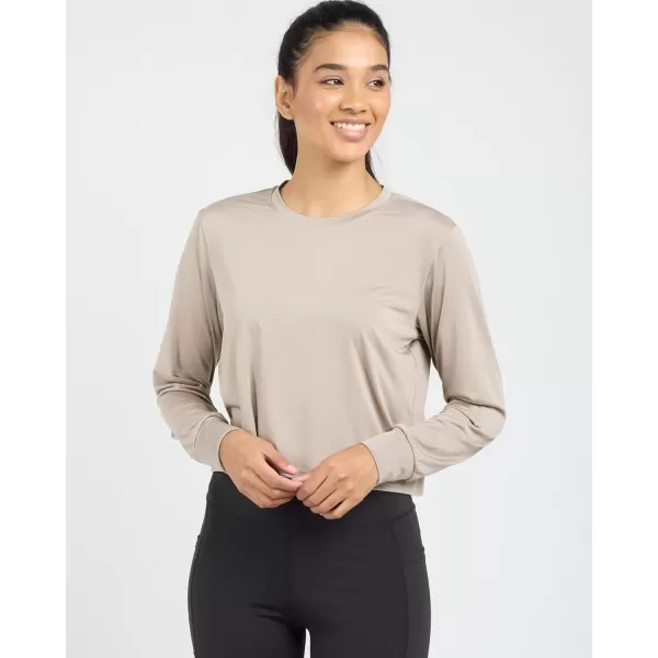 imageReal Essentials 5 Pack Womens Dry Fit Crop Top  Long Sleeve Crew Neck Stretch Athletic Tee Available in Plus SizeSet 13