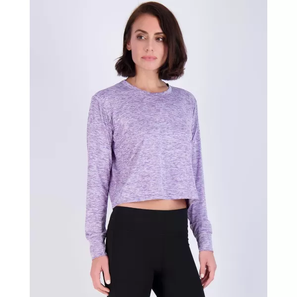 imageReal Essentials 5 Pack Womens Dry Fit Crop Top  Long Sleeve Crew Neck Stretch Athletic Tee Available in Plus SizeSet 2