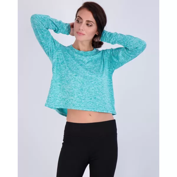 imageReal Essentials 5 Pack Womens Dry Fit Crop Top  Long Sleeve Crew Neck Stretch Athletic Tee Available in Plus SizeSet 2