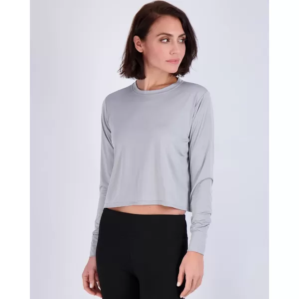 imageReal Essentials 5 Pack Womens Dry Fit Crop Top  Long Sleeve Crew Neck Stretch Athletic Tee Available in Plus SizeSet 3