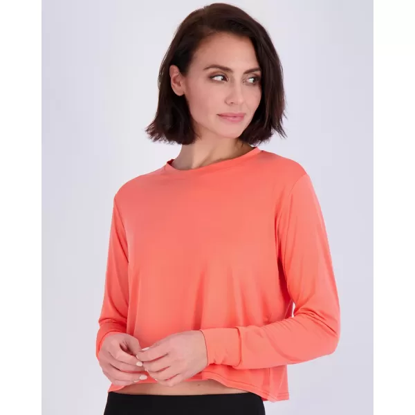 imageReal Essentials 5 Pack Womens Dry Fit Crop Top  Long Sleeve Crew Neck Stretch Athletic Tee Available in Plus SizeSet 7