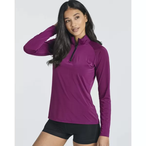 imageReal Essentials 3 Pack Womens 14 Zip Rash Guard Long Sleeve Swim Shirt UPF Sun Protection UV Surf TopsSet 2