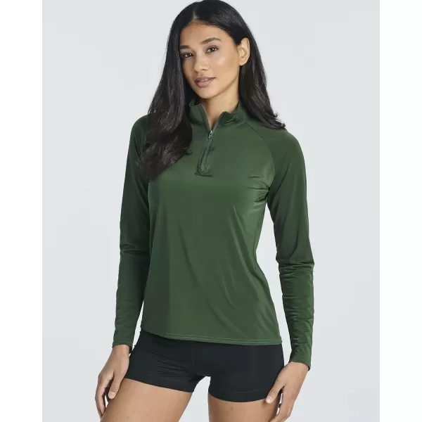 imageReal Essentials 3 Pack Womens 14 Zip Rash Guard Long Sleeve Swim Shirt UPF Sun Protection UV Surf TopsSet 3