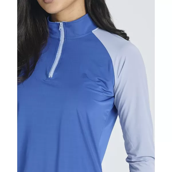 imageReal Essentials 3 Pack Womens 14 Zip Rash Guard Long Sleeve Swim Shirt UPF Sun Protection UV Surf TopsSet 4