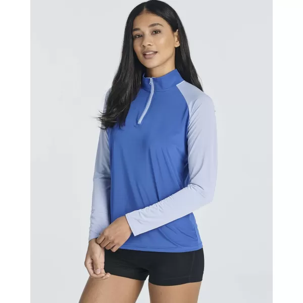 imageReal Essentials 3 Pack Womens 14 Zip Rash Guard Long Sleeve Swim Shirt UPF Sun Protection UV Surf TopsSet 4