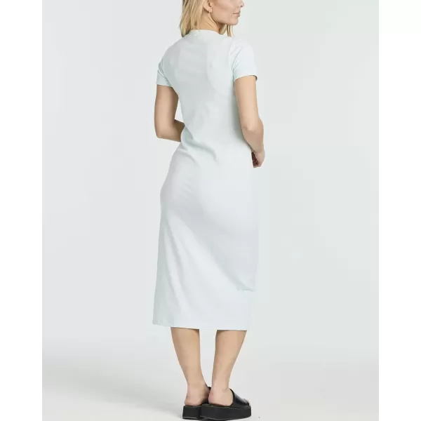 imageReal Essentials 3 Pack Womens Ribbed Jersey Crew Neck Short Sleeve Midi Length Dress with Side SlitSet 5