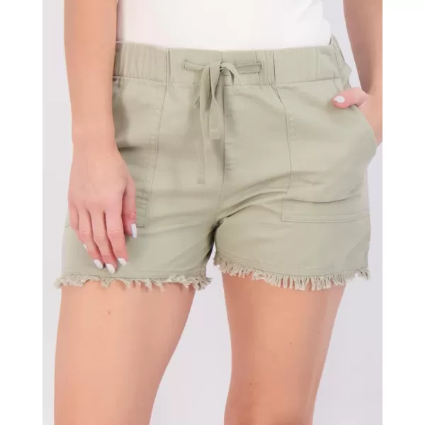 imageReal Essentials 3 Pack Womens Twill Cutoff Casual Khaki 35quot Inseam Shorts  Drawstring Available in Plus SizeSet 4