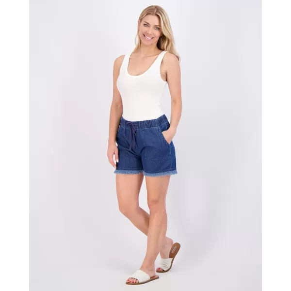 imageReal Essentials 3 Pack Womens Twill Cutoff Casual Khaki 35quot Inseam Shorts  Drawstring Available in Plus SizeSet 4
