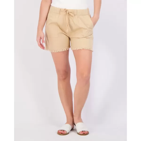 imageReal Essentials 3 Pack Womens Twill Cutoff Casual Khaki 35quot Inseam Shorts  Drawstring Available in Plus SizeSet 5