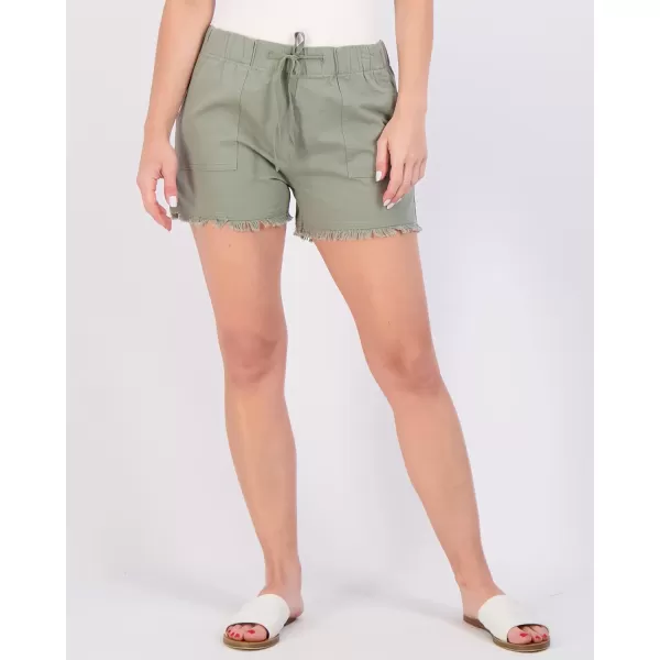 imageReal Essentials 3 Pack Womens Twill Cutoff Casual Khaki 35quot Inseam Shorts  Drawstring Available in Plus SizeSet 7