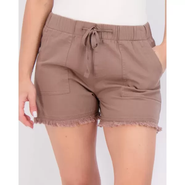imageReal Essentials 3 Pack Womens Twill Cutoff Casual Khaki 35quot Inseam Shorts  Drawstring Available in Plus SizeSet 7
