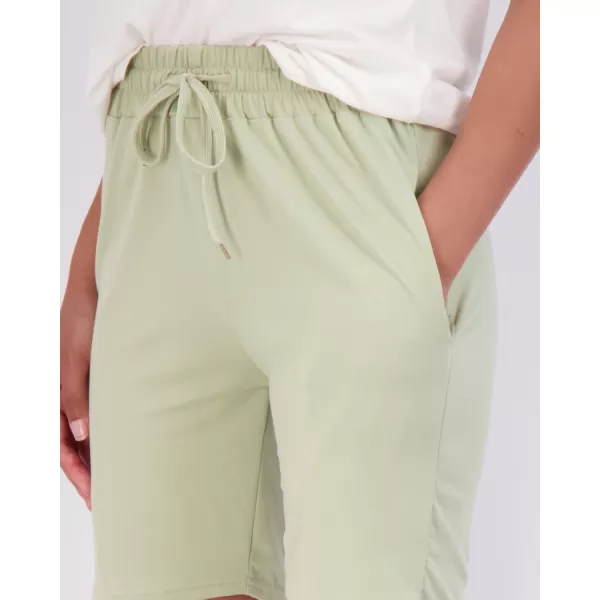 imageReal Essentials 4 Pack Womens 7quot Bermuda Long High Waisted Shorts with Pockets  Workout Athletic Available in PlusSet 1