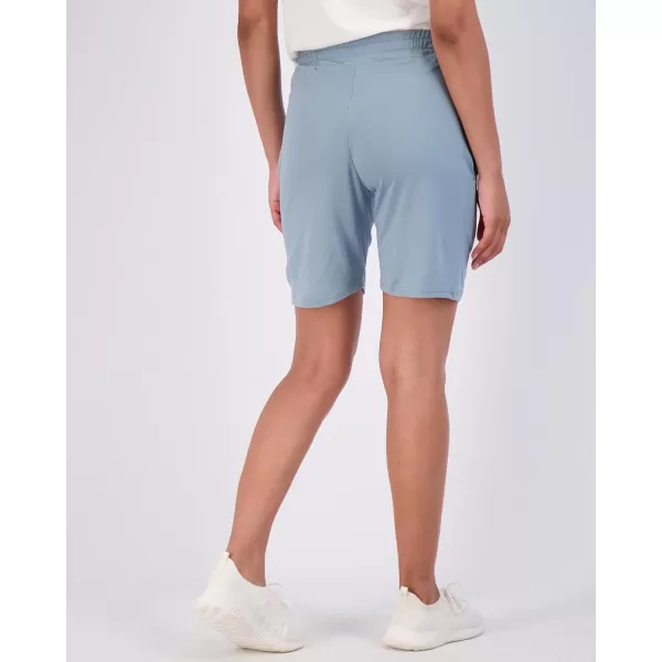 imageReal Essentials 4 Pack Womens 7quot Bermuda Long High Waisted Shorts with Pockets  Workout Athletic Available in PlusSet 10
